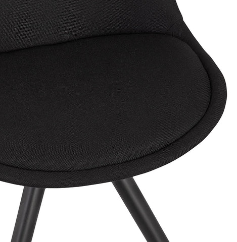 Modern 'HIPHOP' chair in black fabric and wood