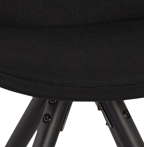 Modern 'HIPHOP' chair in black fabric and wood