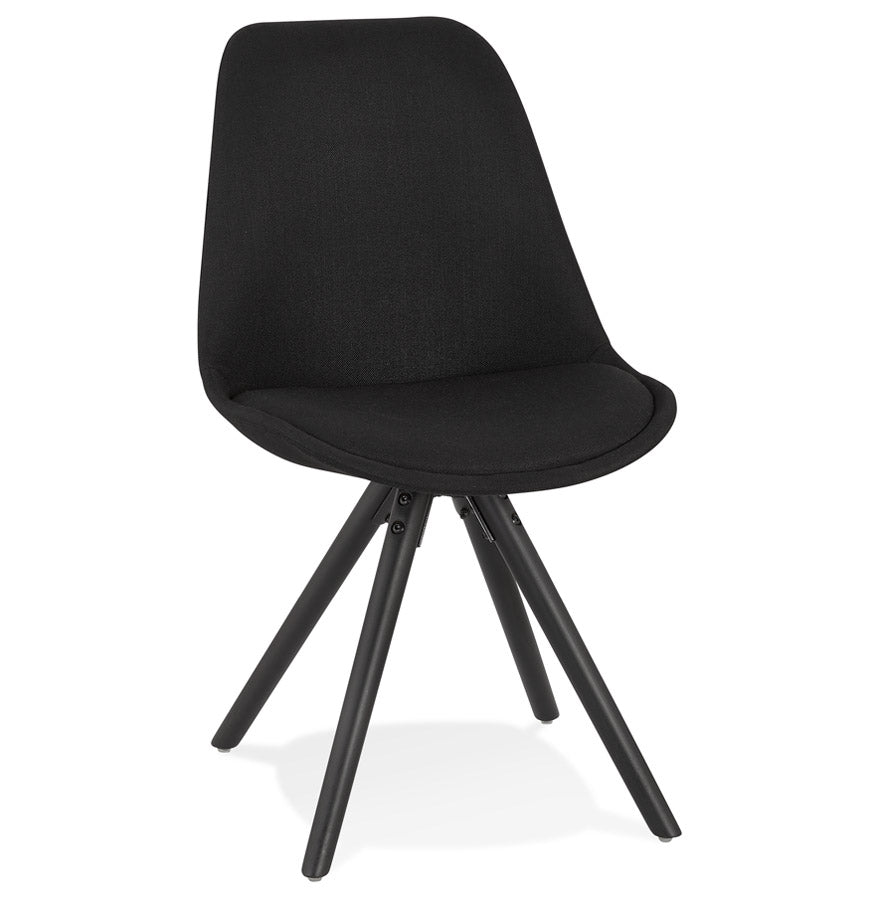 Modern 'HIPHOP' chair in black fabric and wood