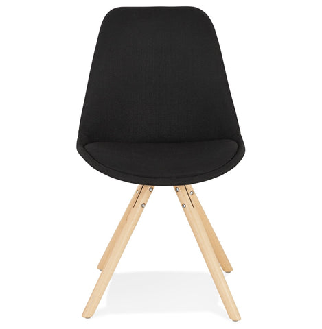 Scandinavian 'HIPHOP' in black fabric and wooden legs with a natural finish