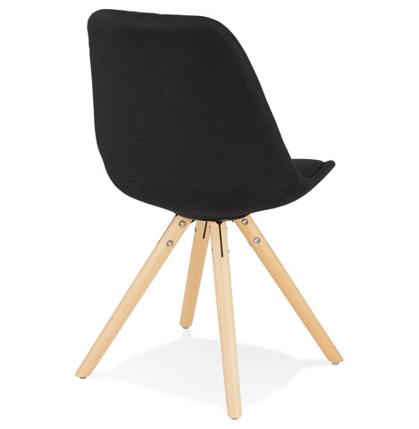 Scandinavian 'HIPHOP' in black fabric and wooden legs with a natural finish