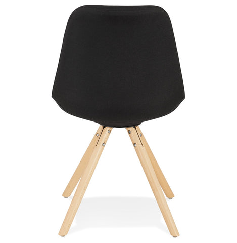 Scandinavian 'HIPHOP' in black fabric and wooden legs with a natural finish