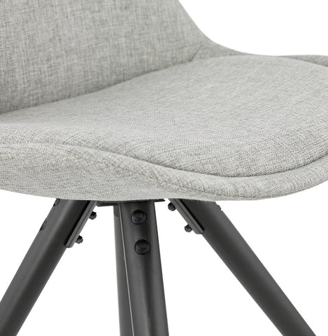 Modern chair 'HIPHOP' grey fabric and black wooden legs