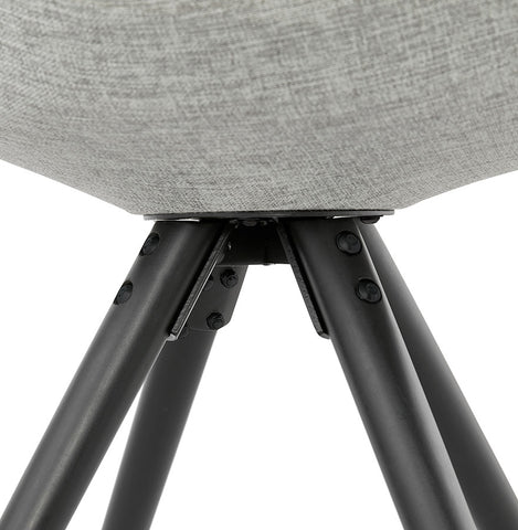 Modern chair 'HIPHOP' grey fabric and black wooden legs