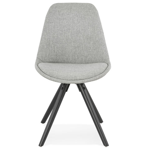 Modern chair 'HIPHOP' grey fabric and black wooden legs