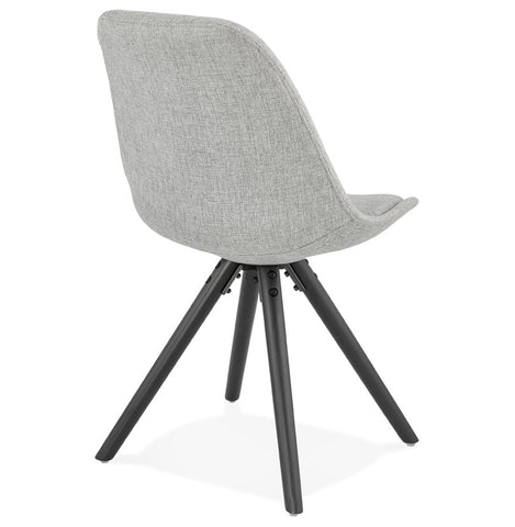 Modern chair 'HIPHOP' grey fabric and black wooden legs