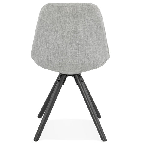 Modern chair 'HIPHOP' grey fabric and black wooden legs