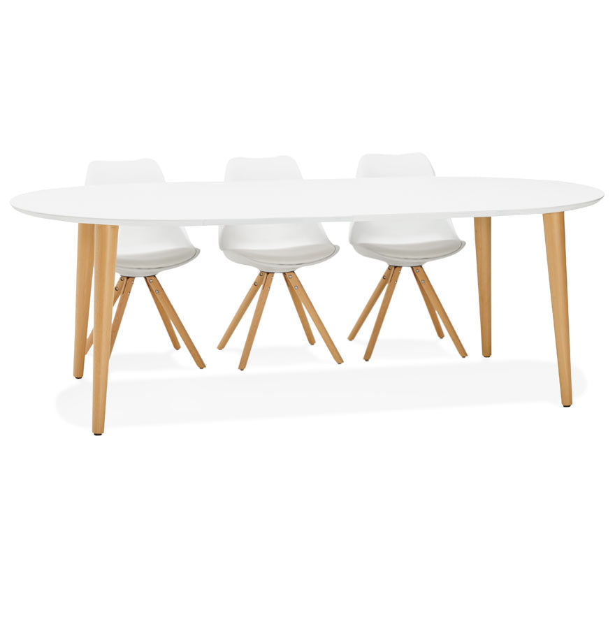 Ronde uitschuifbare eettafel 'IGLOU' in Scandinavische stijl - 120(220)x120 cm