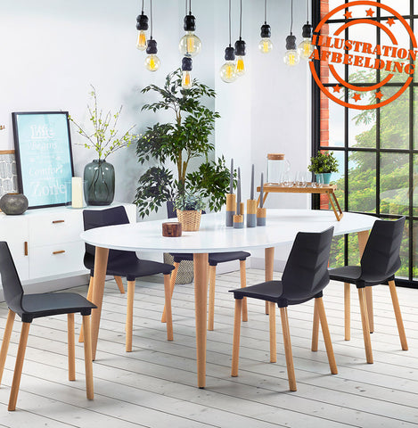 Ronde uitschuifbare eettafel 'IGLOU' in Scandinavische stijl - 120(220)x120 cm