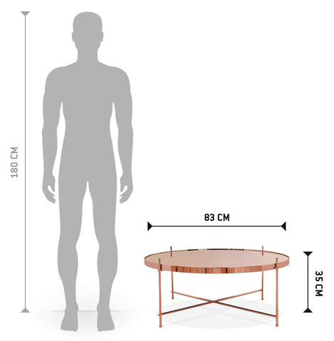 Lage, koperkleurige salontafel 'KOLOS BIG'