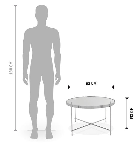 Lage tafel 'KOLOS MEDIUM' chroomkleurig