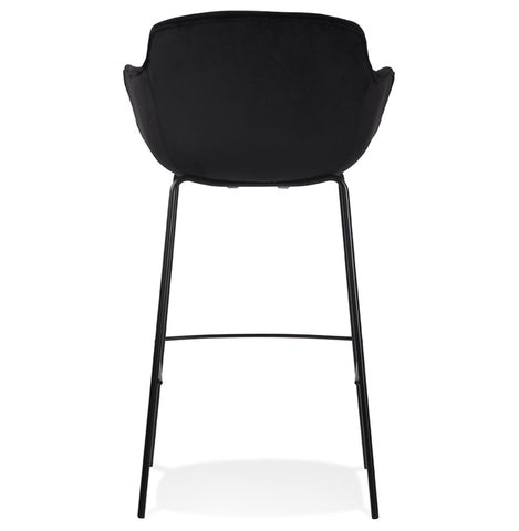 Bar stool 'LARISSA' in black velvet with armrests