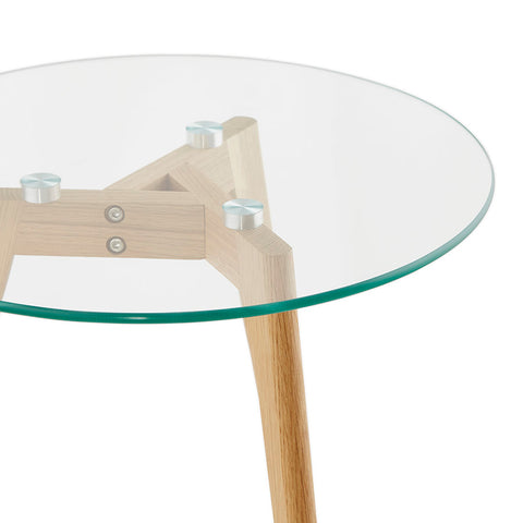 Ronde schuiftafel 'LOVYOU' in glas