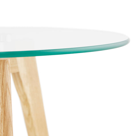 Ronde schuiftafel 'LOVYOU' in glas