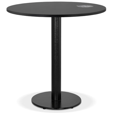 Round dining table 'LUCETTE' in wood and black cast iron - Ø 68 cm