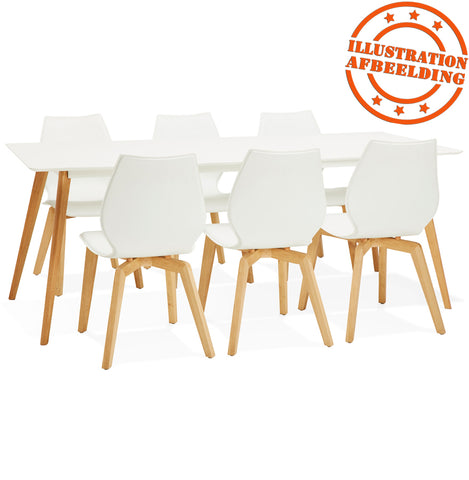 Witte design eettafel 'MADY' in Scandinavische stijl - 200x90 cm