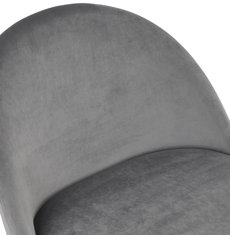 Lounge chair 'MERMAID' in light grey velvet and black metal legs