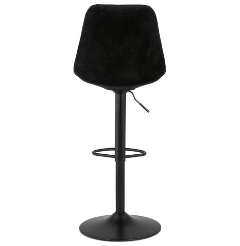 Adjustable stool 'MIKE' in black velvet with black leg