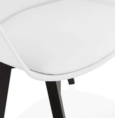 Armchair 'MISTRAL' white with legs in black wood