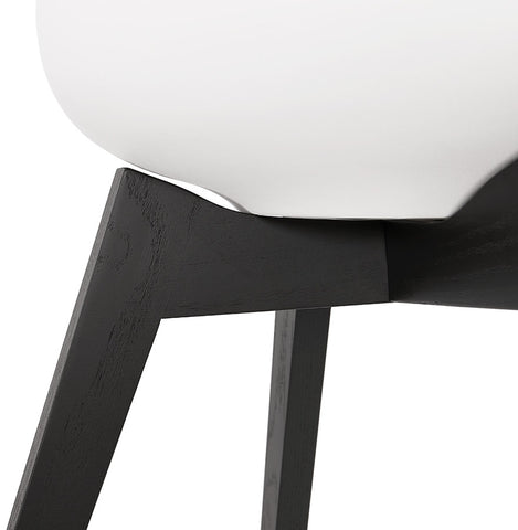 Armchair 'MISTRAL' white with legs in black wood