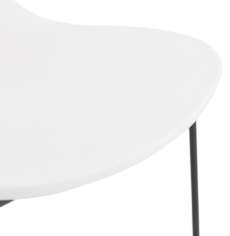 White designer chair 'NUMERIK' with legs in black metal