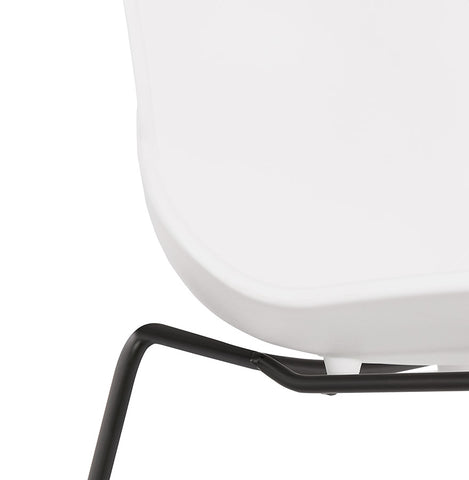 White designer chair 'NUMERIK' with legs in black metal