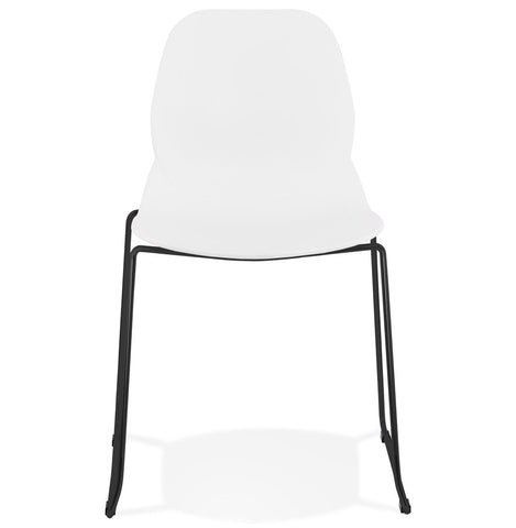 White designer chair 'NUMERIK' with legs in black metal