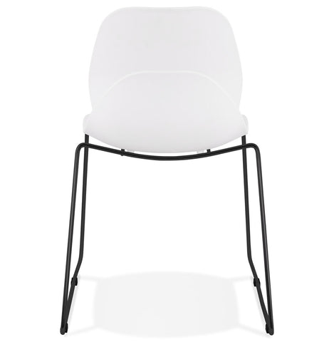 White designer chair 'NUMERIK' with legs in black metal