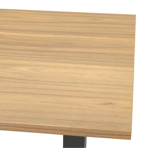 Hoogte verstelbaar bureau 'OSMOSE' in naturel afgewerkt hout en zwart metaal - 140x70 cm