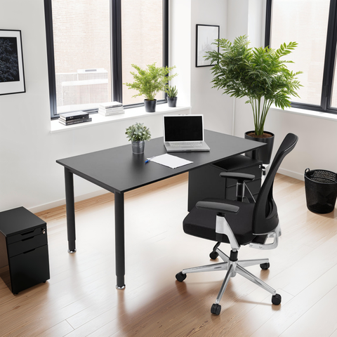 Meeting table / design desk 'FOCUS' in black - 160x80 cm