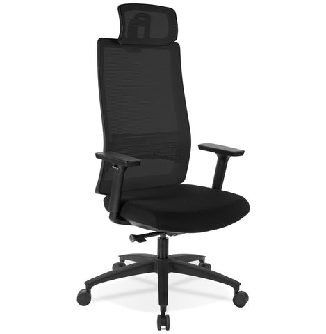 Ergonomic office chair 'OXFORD' in black fabric