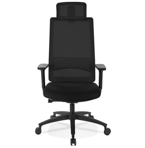 Ergonomic office chair 'OXFORD' in black fabric