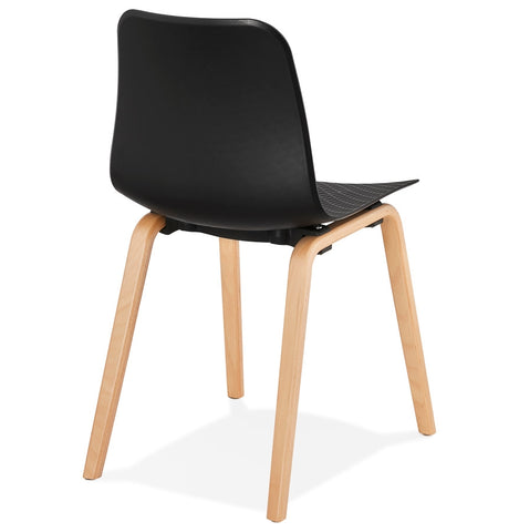 Scandinavian chair 'PACIFIK' black with natural wood legs