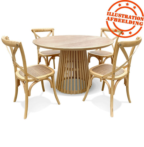 Round dining table 'PERI' in natural wood - ø 120 cm