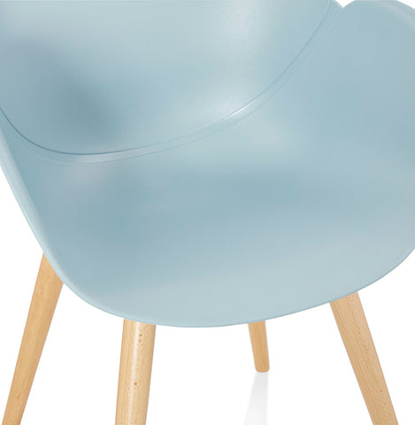 Scandinavian design chair 'PICATA' blue with wooden legs