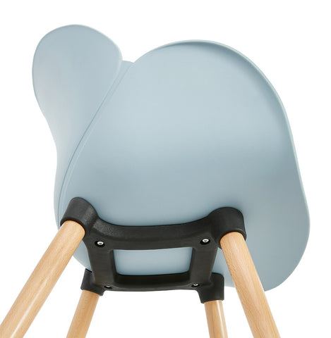 Scandinavian design chair 'PICATA' blue with wooden legs