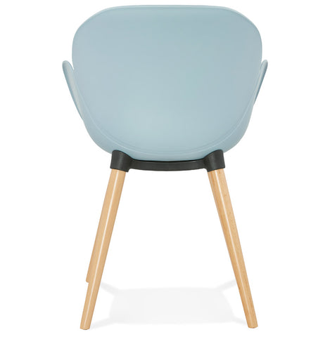 Scandinavian design chair 'PICATA' blue with wooden legs