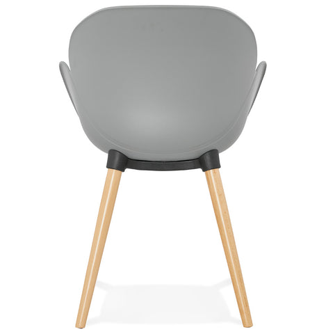 Scandinavische design stoel 'PICATA' grijs met houten poten