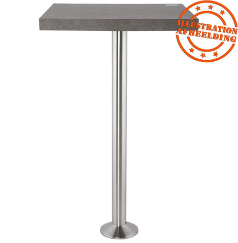 Table leg 'PIKET' 110 cm in brushed metal with round base