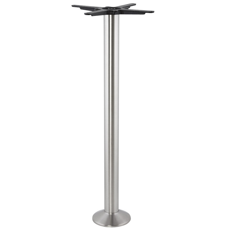 Table leg 'PIKET' 110 cm in brushed metal with round base