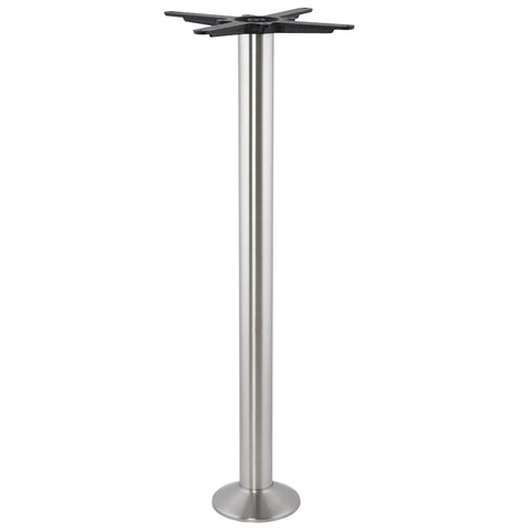 Table leg 'PIKET' 110 cm in brushed metal with round base