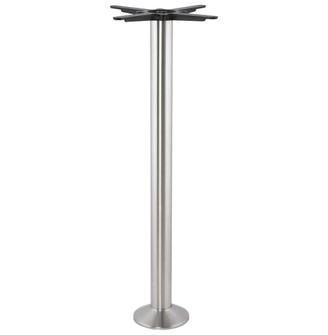 Table leg 'PIKET' 110 cm in brushed metal with round base