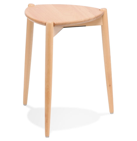 Low stackable stool 'PINTADO' of natural wood