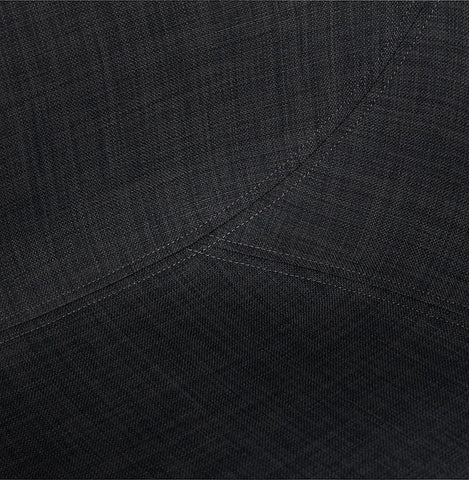 Designer chair 'PLANET' in dark gray fabric with black metal feet