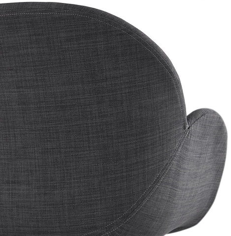 Designer chair 'PLANET' in dark gray fabric with black metal feet