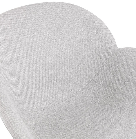 Designer chair 'PLANET' in light gray fabric with black metal base