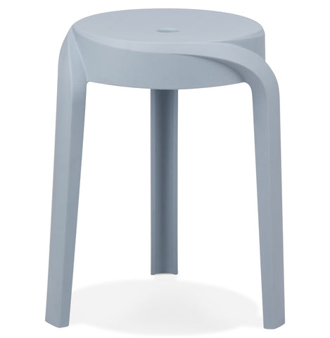 Stackable low stool 'POMPA' in blue plastic