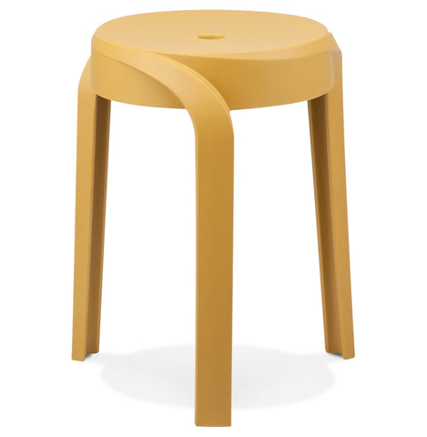 Stackable low stool 'POMPA' in mustard yellow plastic