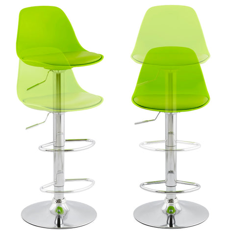 Adjustable stool 'PRINCES' in green