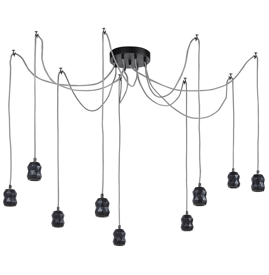 Modern pendant lamp in the shape of a spider 'RAINY' with 9 lamp bases